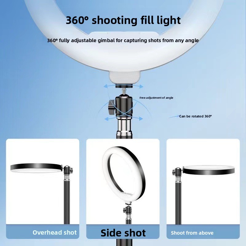 Adjustable Ring Fill Light with Tripod for Phone Camera - Image 2